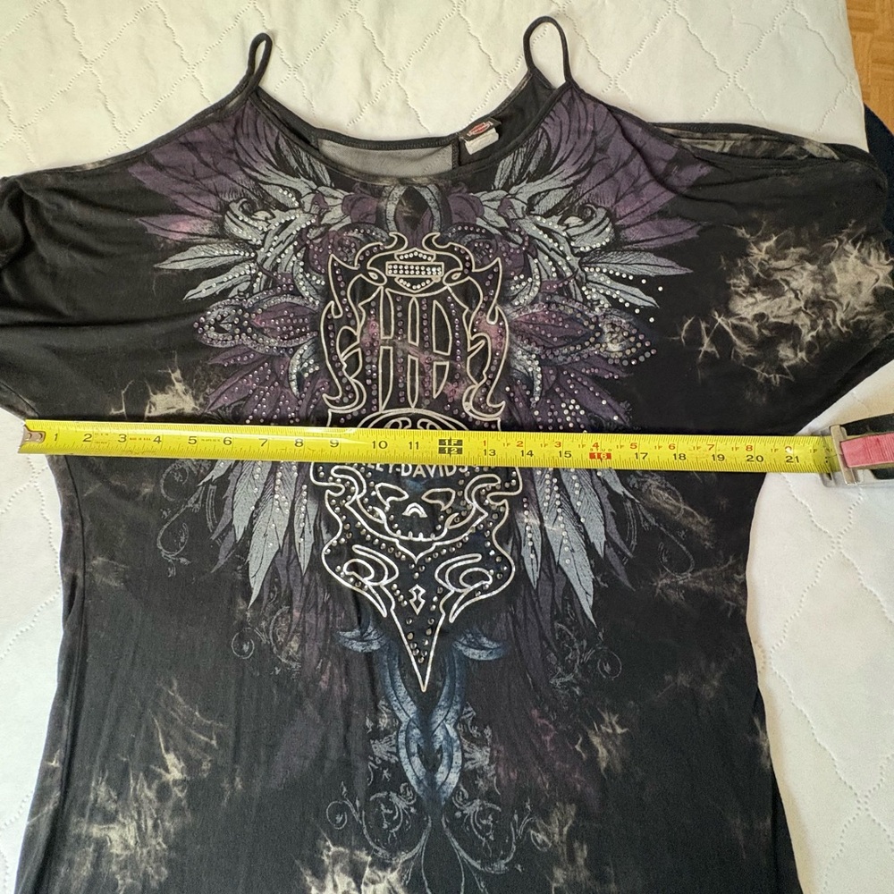 Harley-Davidson Black and Purple Women's Top - Picture 7 of 8